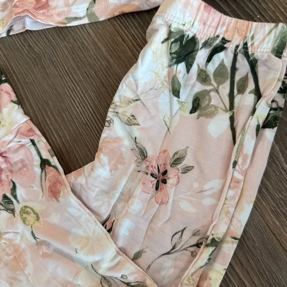 NWT Posh Peanut Vintage Rose Print 2 Piece Long Sleeves Pajamas Set 3T